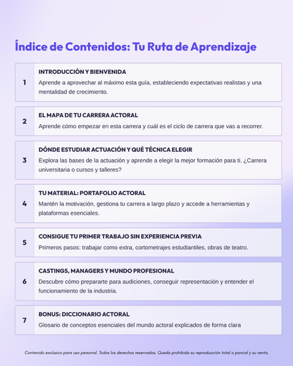 Guía definitiva para empezar en la actuación By Ale Corman
